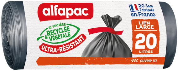 ALFAPAC Bi-Matière Sacs poubelle à liens coulissants 5L spécial salle de  bain