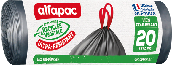 ALFAPAC Bi-Matière Sacs poubelle à liens coulissants 5L spécial salle de  bain